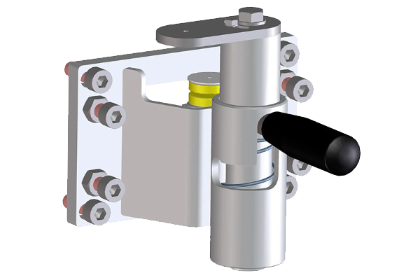 3D rendering of a ground stake with a holder for status checks 