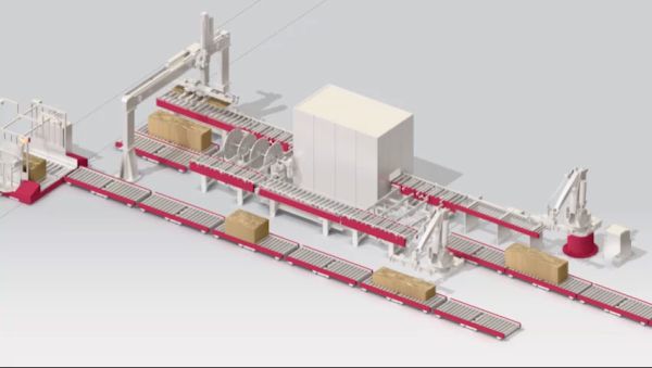 3D-Ansicht verschiedener Anlagenprozesse für die Holz- und Möbelindustrie