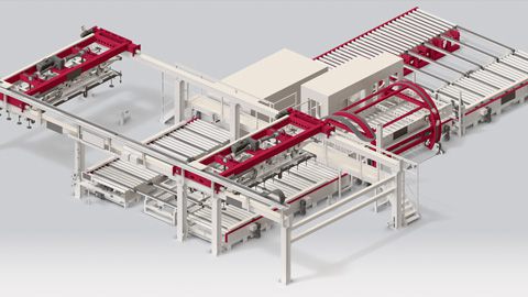 3D-Rendering der Produktionsanlagen zur Kunststoffverarbeitung